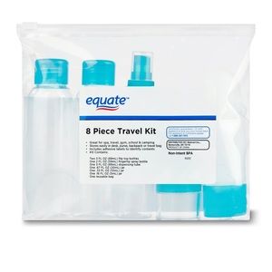 Equate 8 Piece Plastic TSA Travel Toiletry Kit NWT